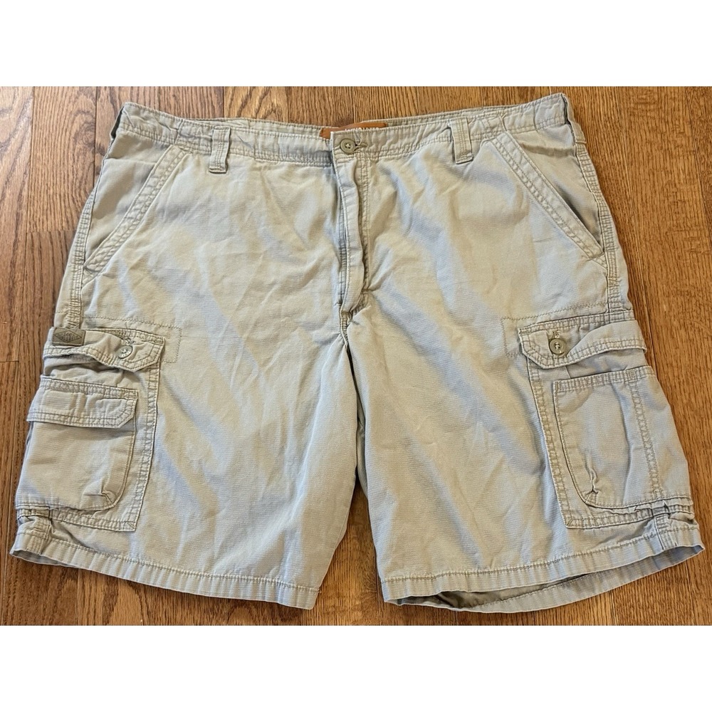 Lee Dungarees Cargo Shorts Mens 40 Utility Outdoor Khaki Y2K Grunge Ripstop Tan
